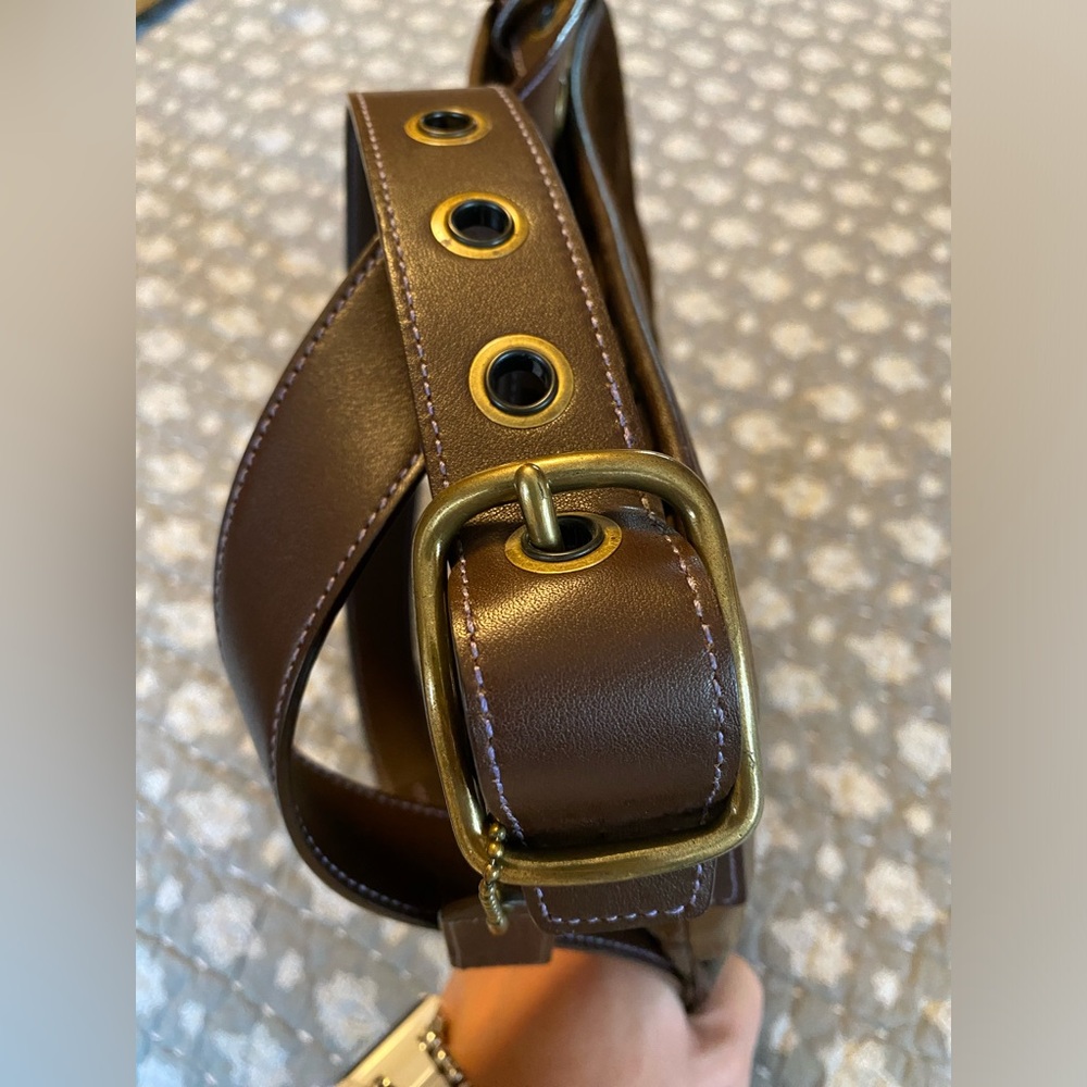 Coach Crossbody Brown Patchwork Bag Euc - image 8